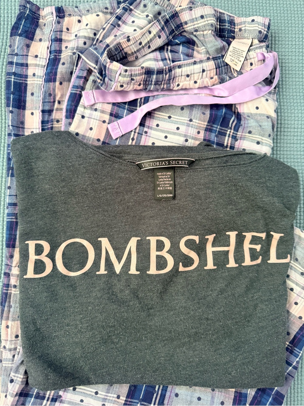 Victoria's Secret Purple Plaid Sleep Pants/ T-shirt